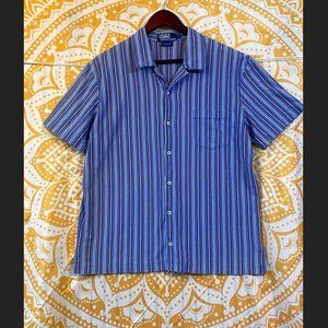 Vintage 1980s Polo By Ralph Pima Cotton Button Up Collared Shirt - Large Woman's